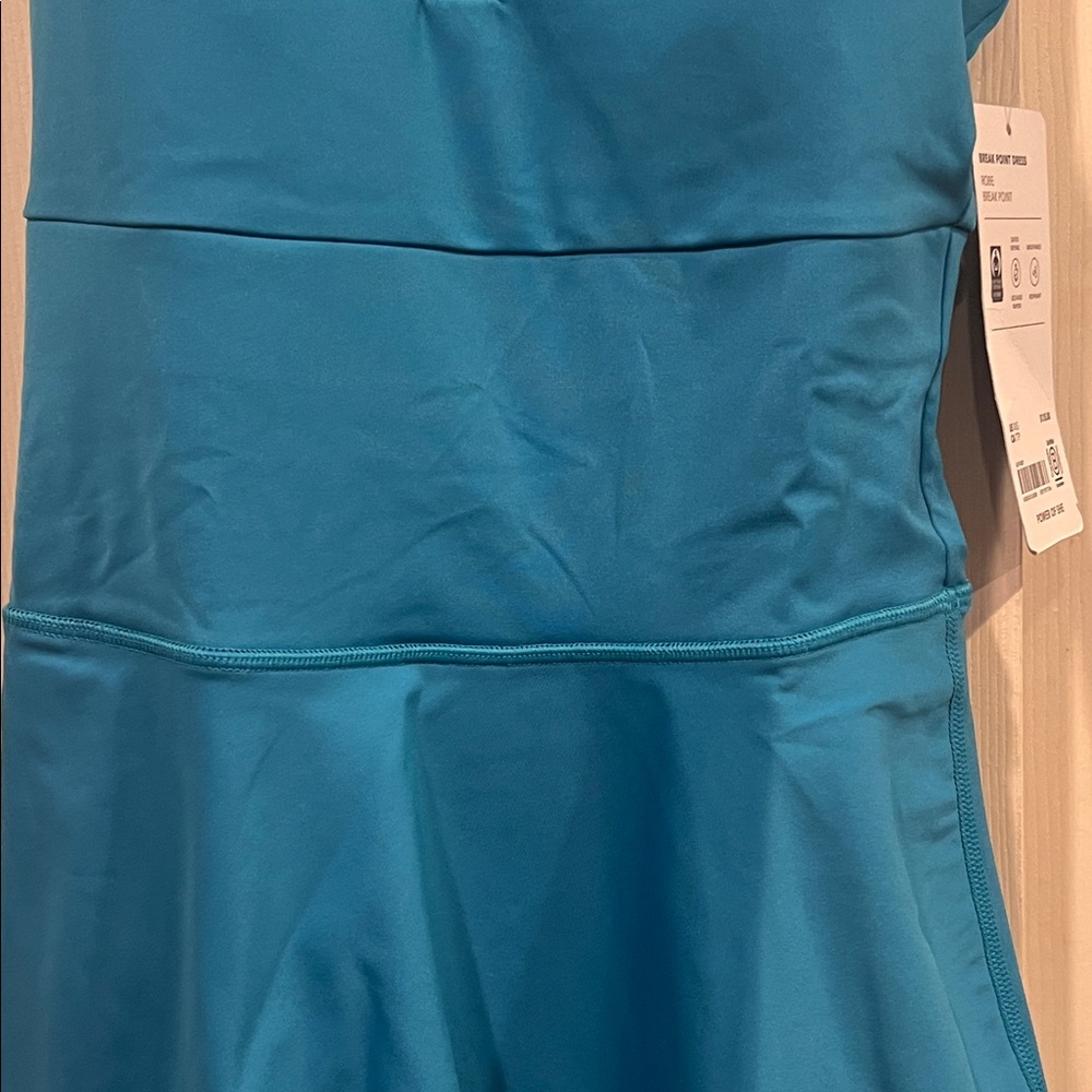 NWT-Athleta Teal Zip-Front Dress - Picture 5 of 12